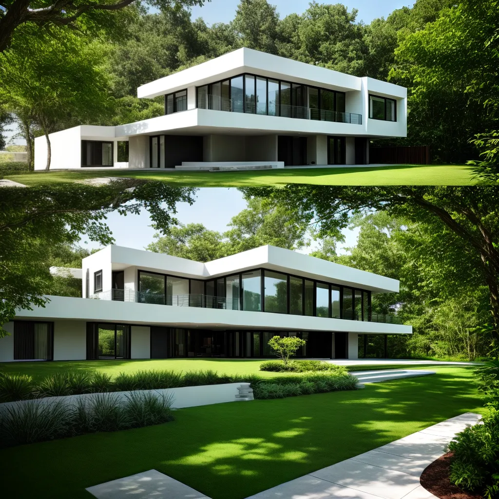 casa moderna paisagem verde