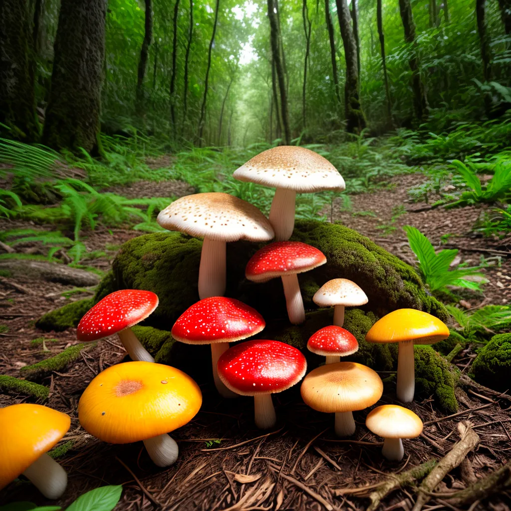 cogumelos coloridos floresta diversidade