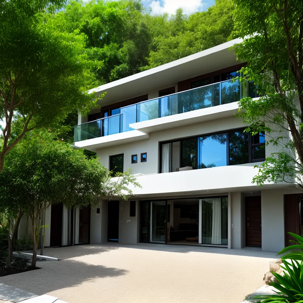 casa moderna sustentavel jardim verde