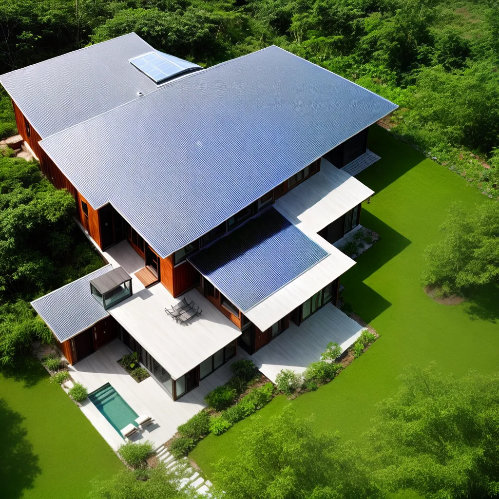 casa ecologica painel solar jardim