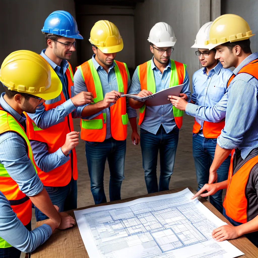engenheiros construcao discussao plantas