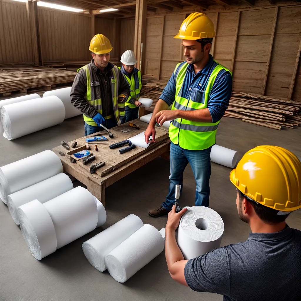 obra trabalhadores seguranca isolamento materiais