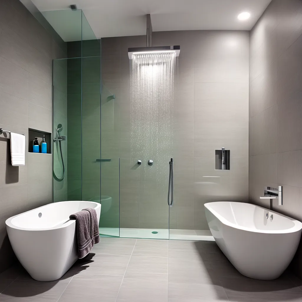 banheiro luxo led chuveiro cascata