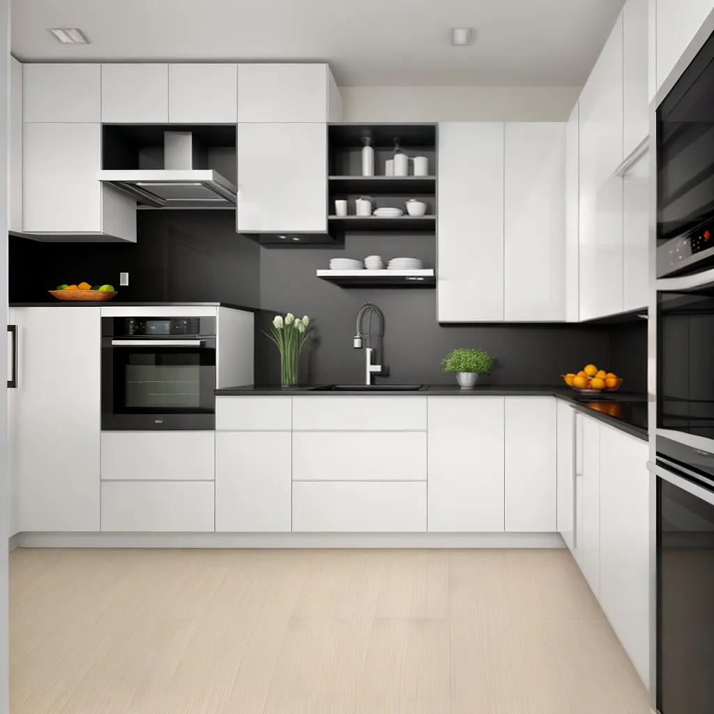 cozinha moderna armarios mosaico elegante