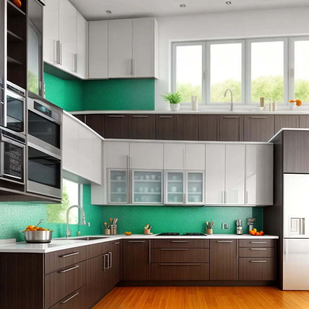 cozinha modular cabinets mosaico iluminada