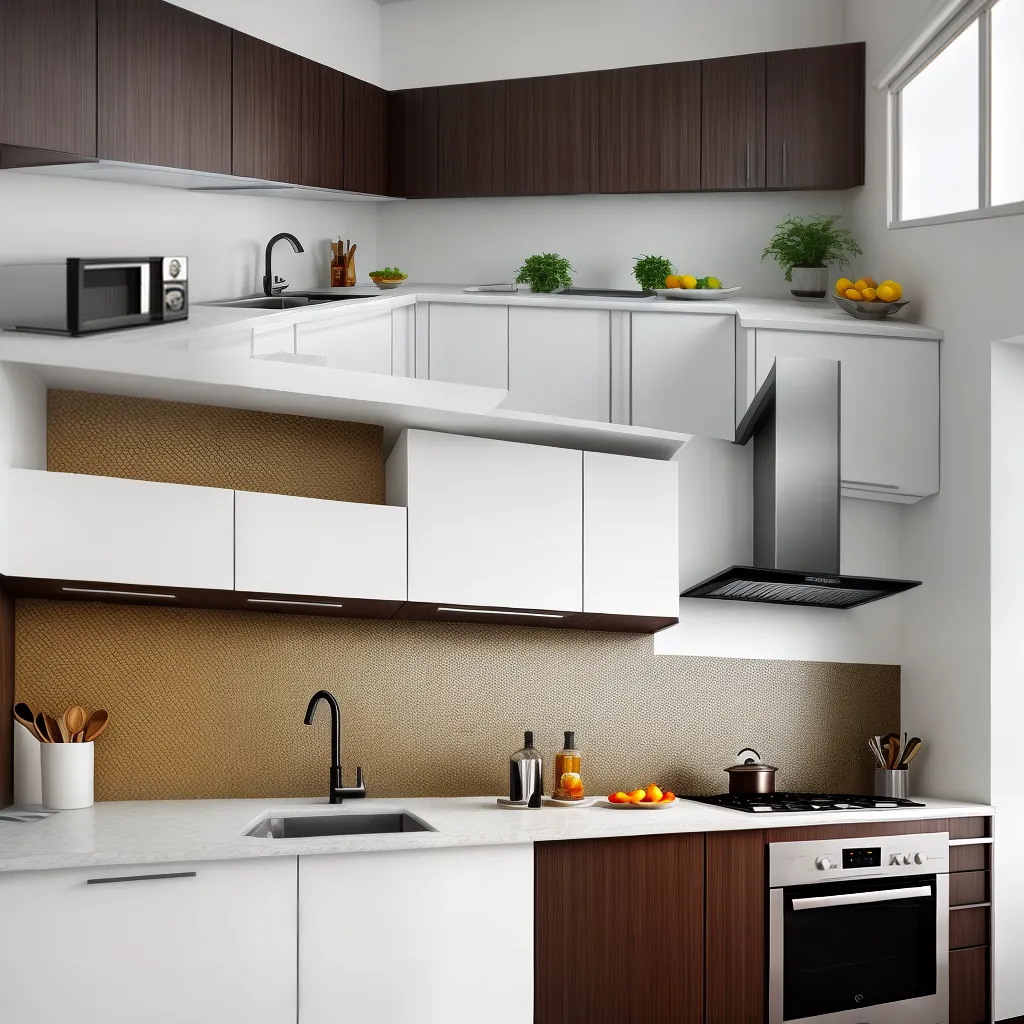 cozinha modular mosaico geometrico