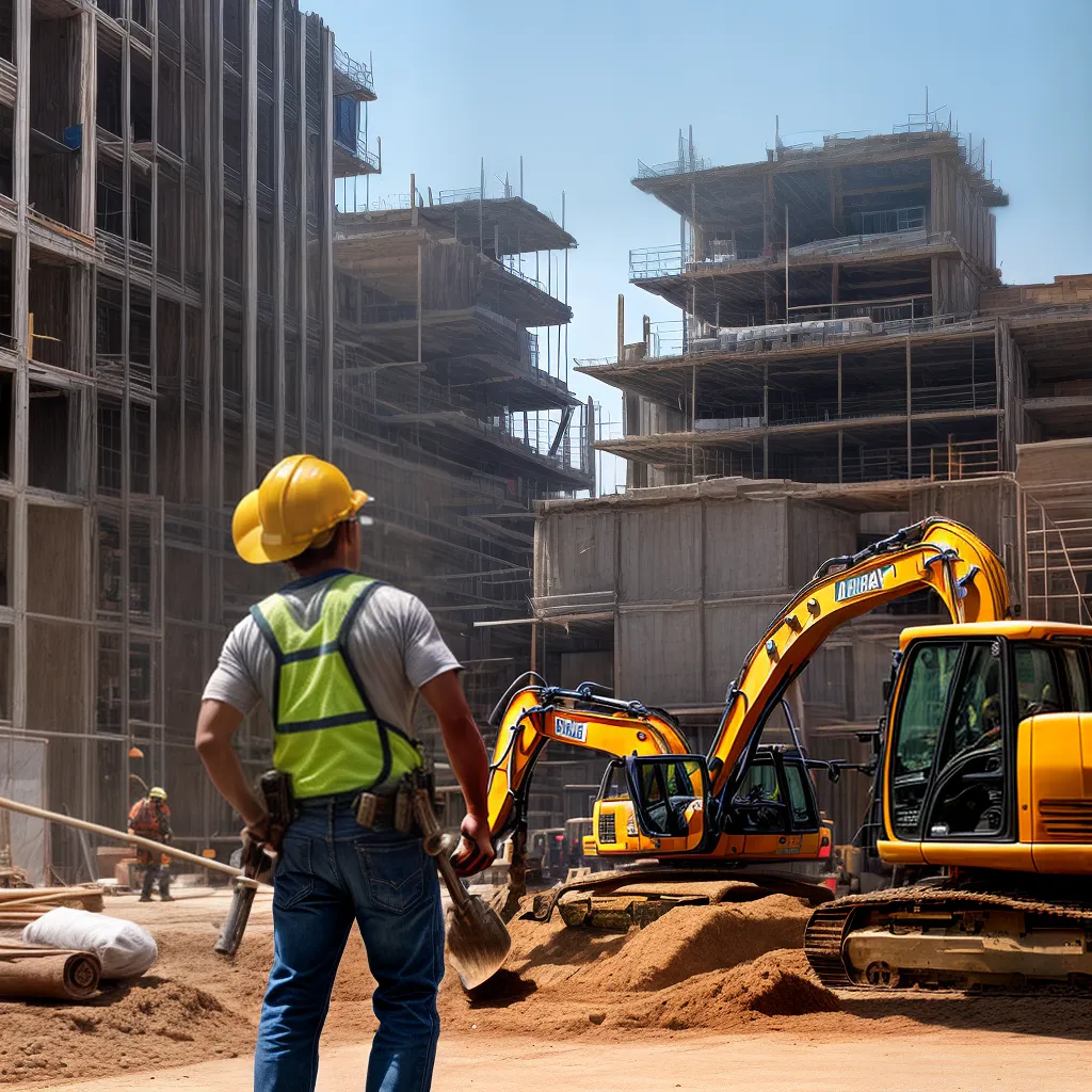 trabalhador construcao jackhammer equipamentos