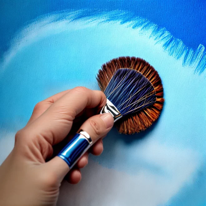 mao artista pincel azul pintura 1 mao artista pincel azul pintura 1