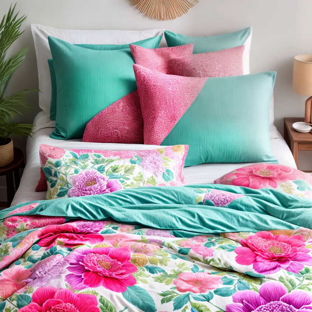 cama arrumada estampa floral cama arrumada estampa floral