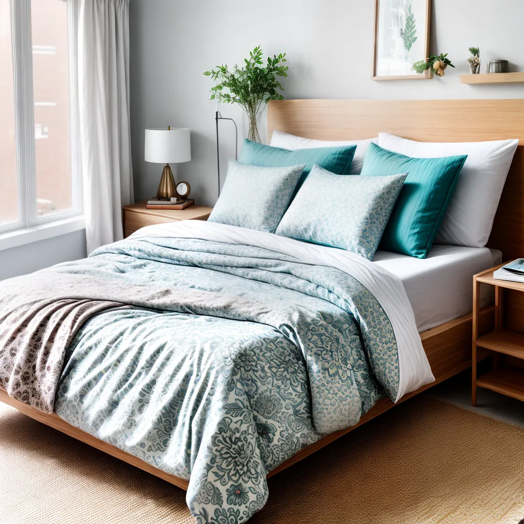 cama arrumada estampa floral 1