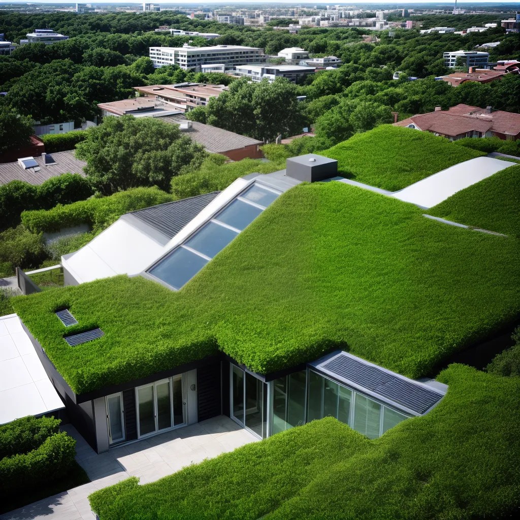 telhado verde cidade moderna