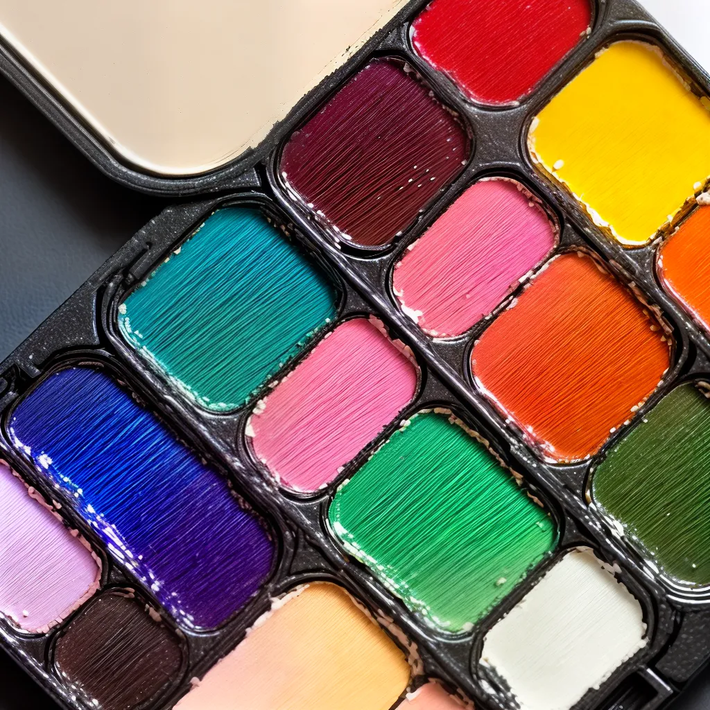 paleta cores oleo pincel canvas