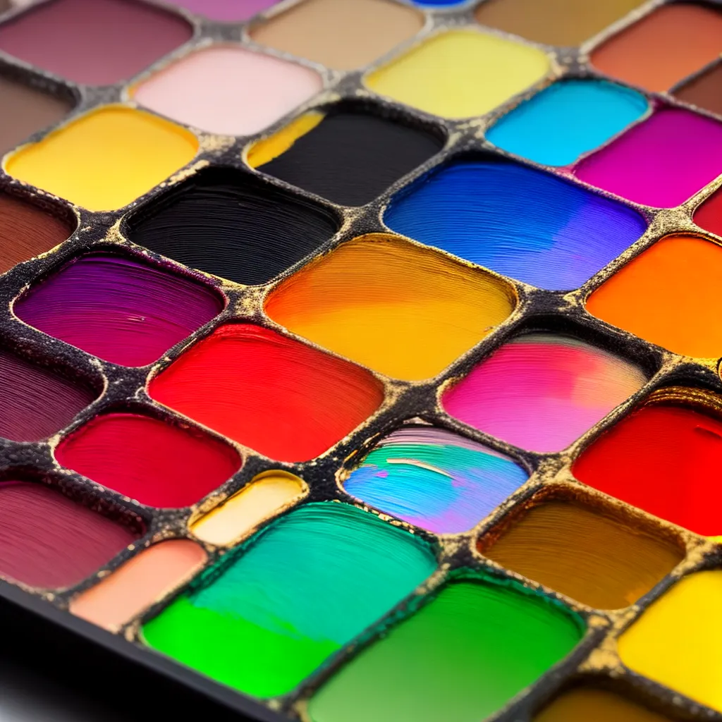 paleta cores vibrantes artista pincel
