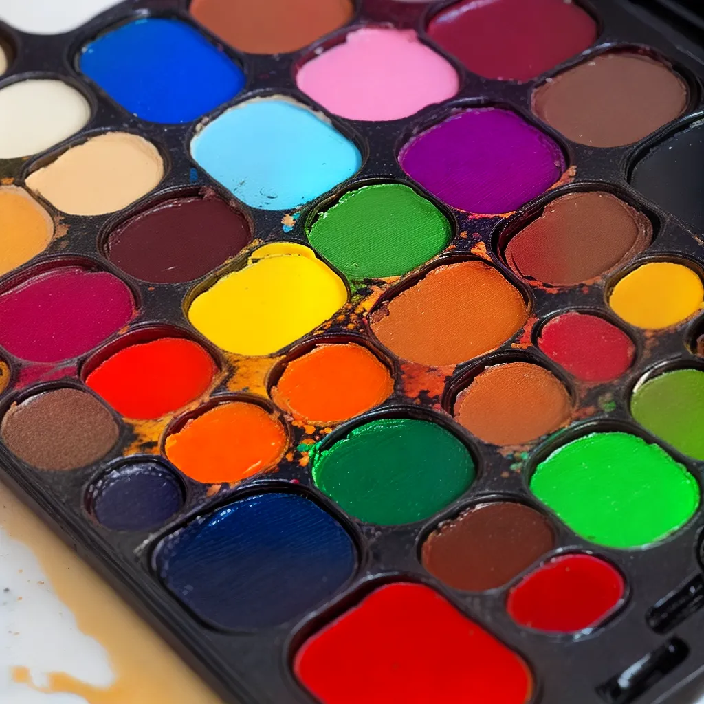 paleta cores vibrantes pintura arte