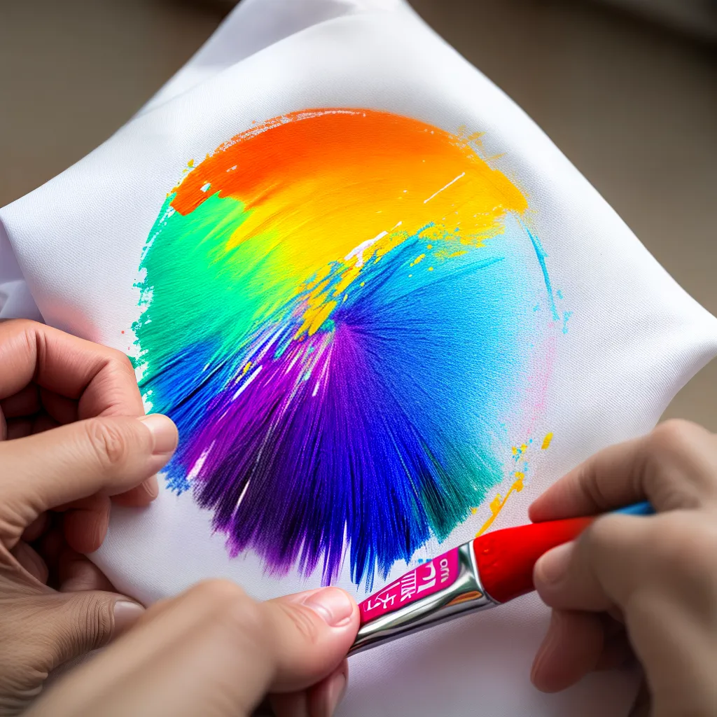 pincel pintura tecido cores vibrantes