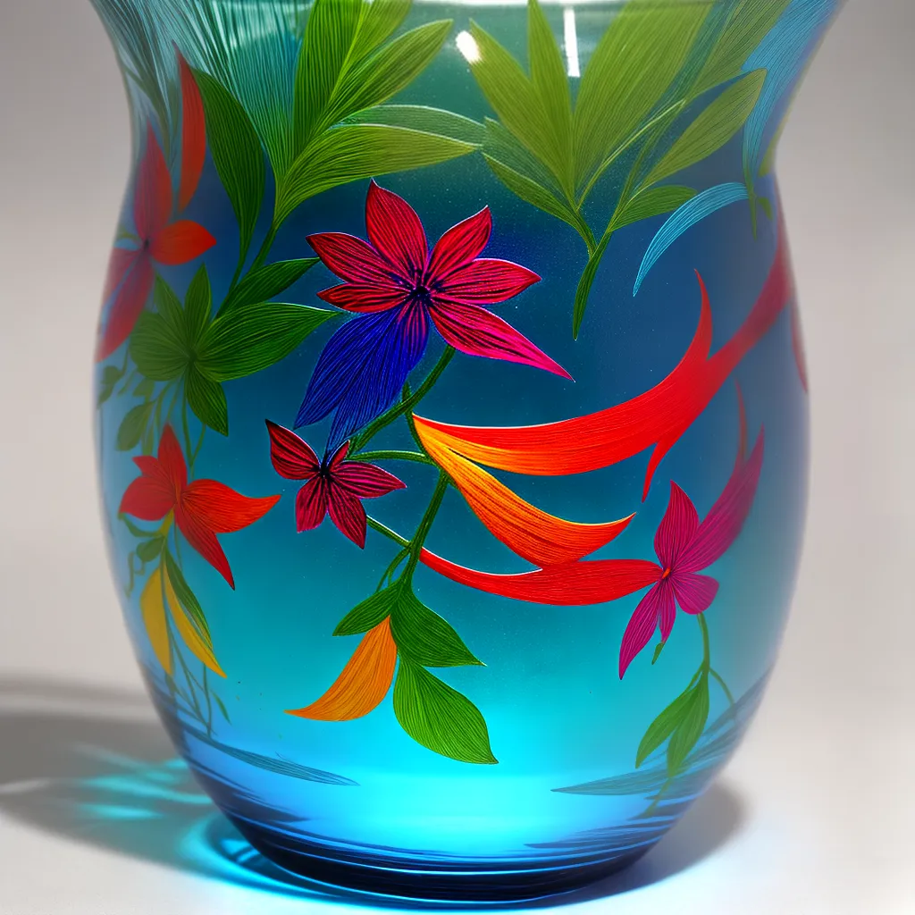 vaso vidro colorido pintura arte