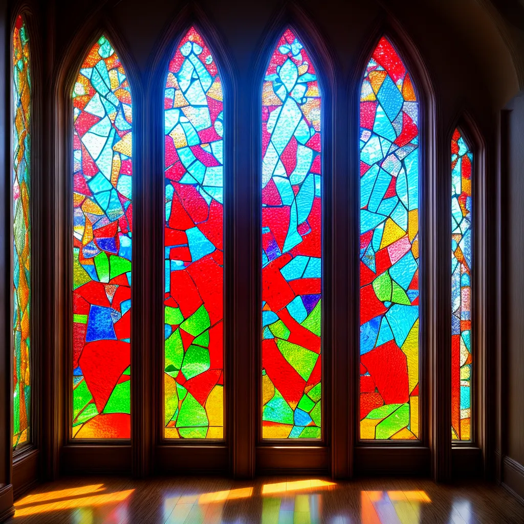vitral colorido luz sol pintura vidro