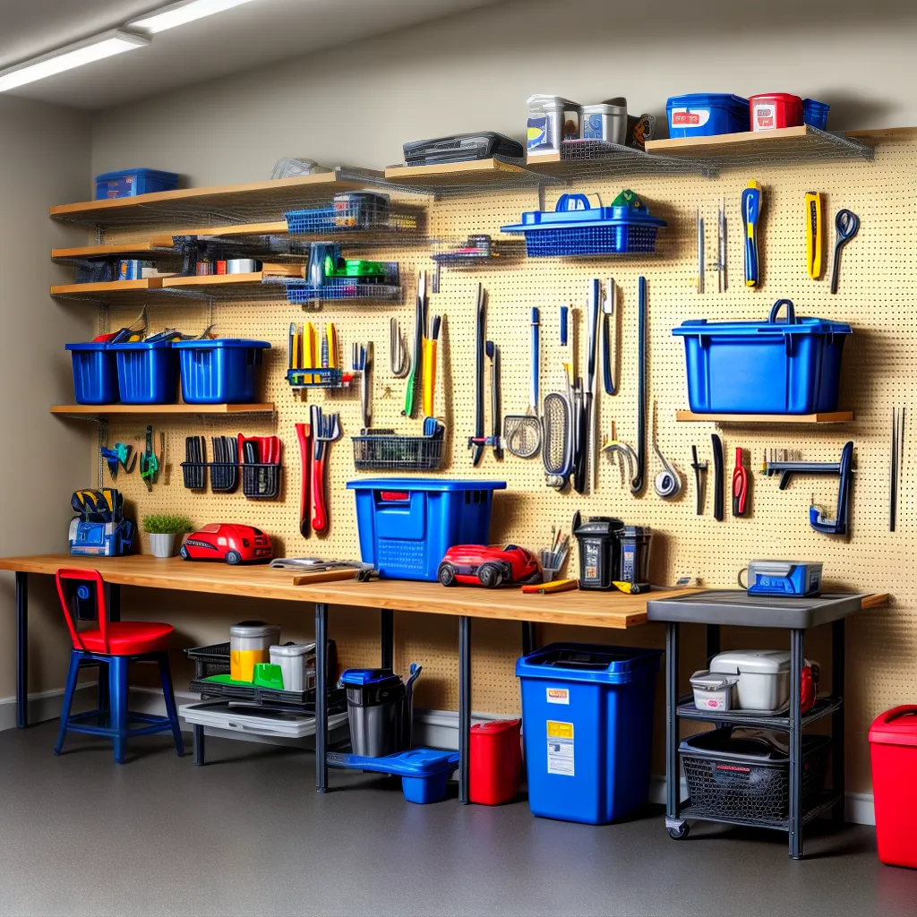garagem organizada ferramentas armazenamento 1