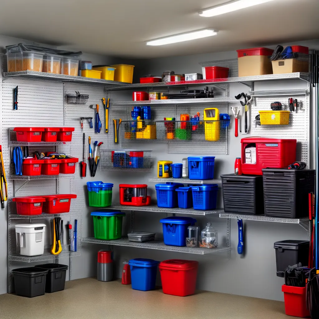 garagem organizada prateleiras ferramentas 1