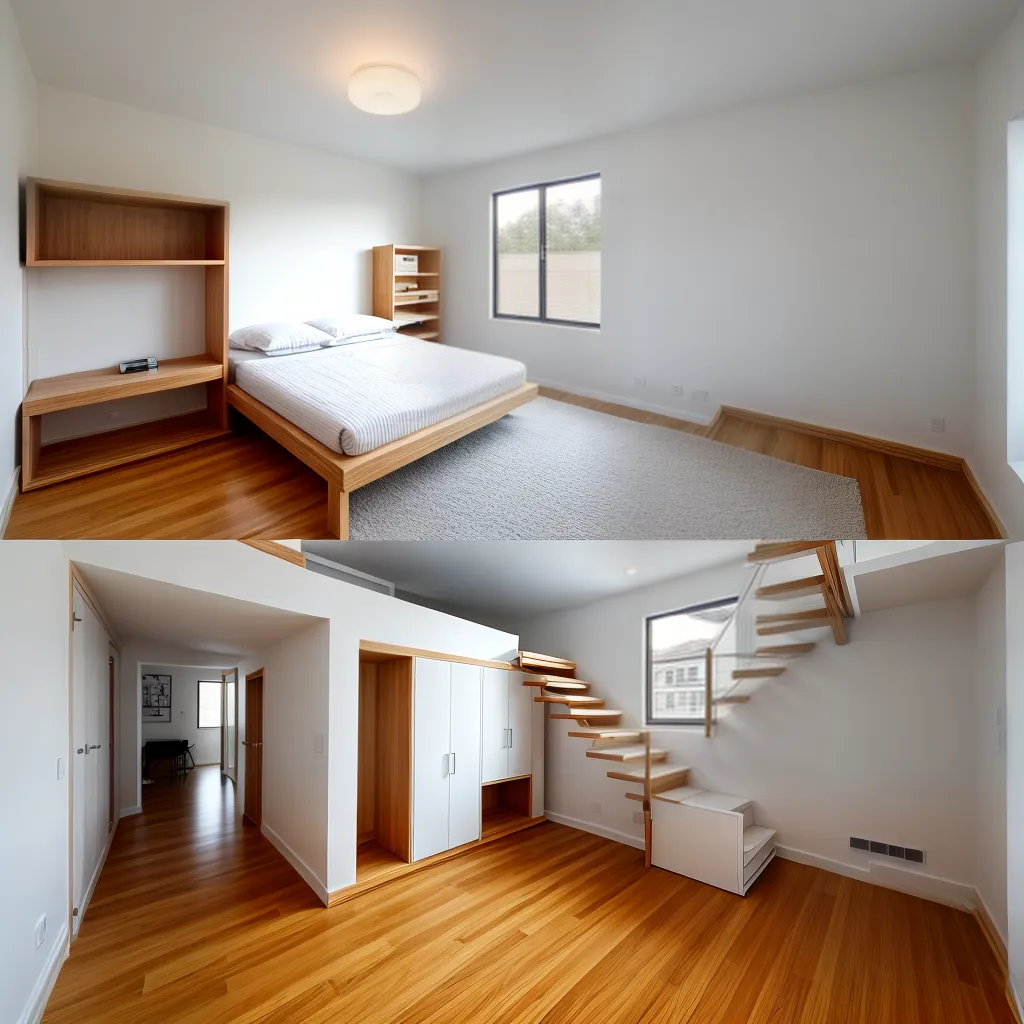 escada moderna loft quarto pequeno