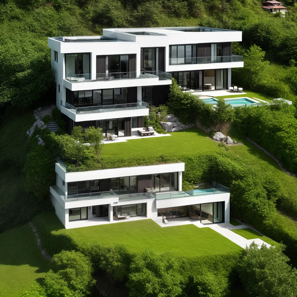 casa moderna vista aerea arquitetura slope casa moderna vista aerea arquitetura slope