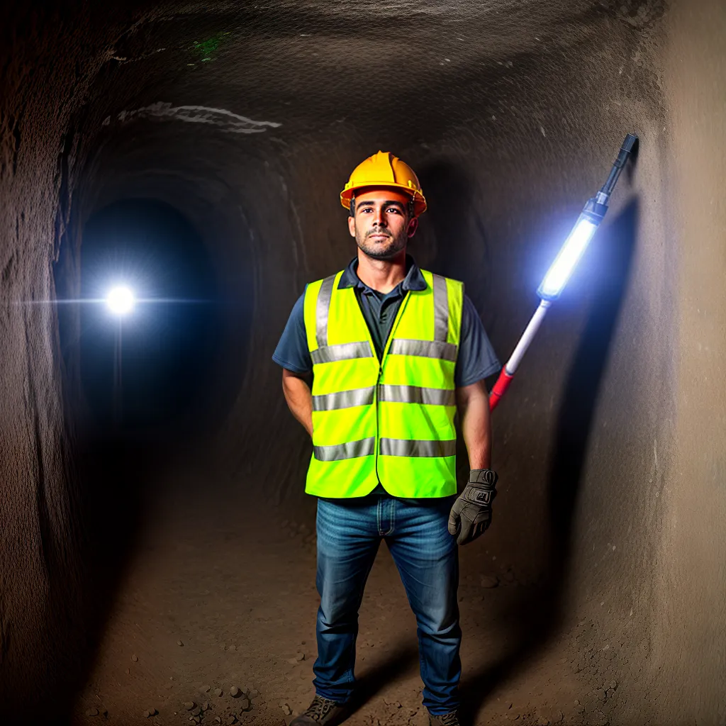 trabalhador construcao tunel escuro trabalhador construcao tunel escuro