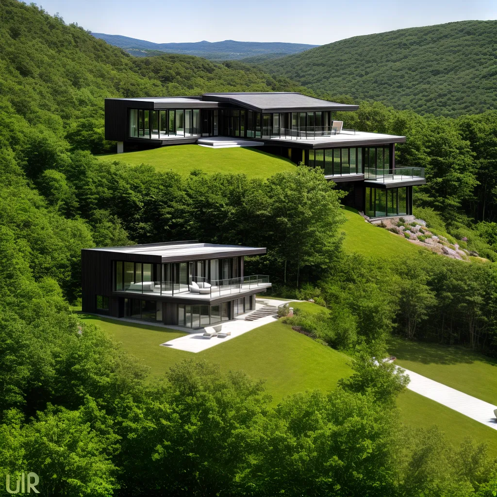 casa vidro hilltop lago paisagem