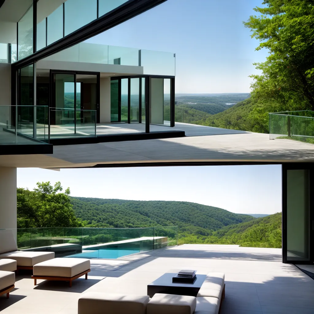 casa vidro hilltop vista panoramica