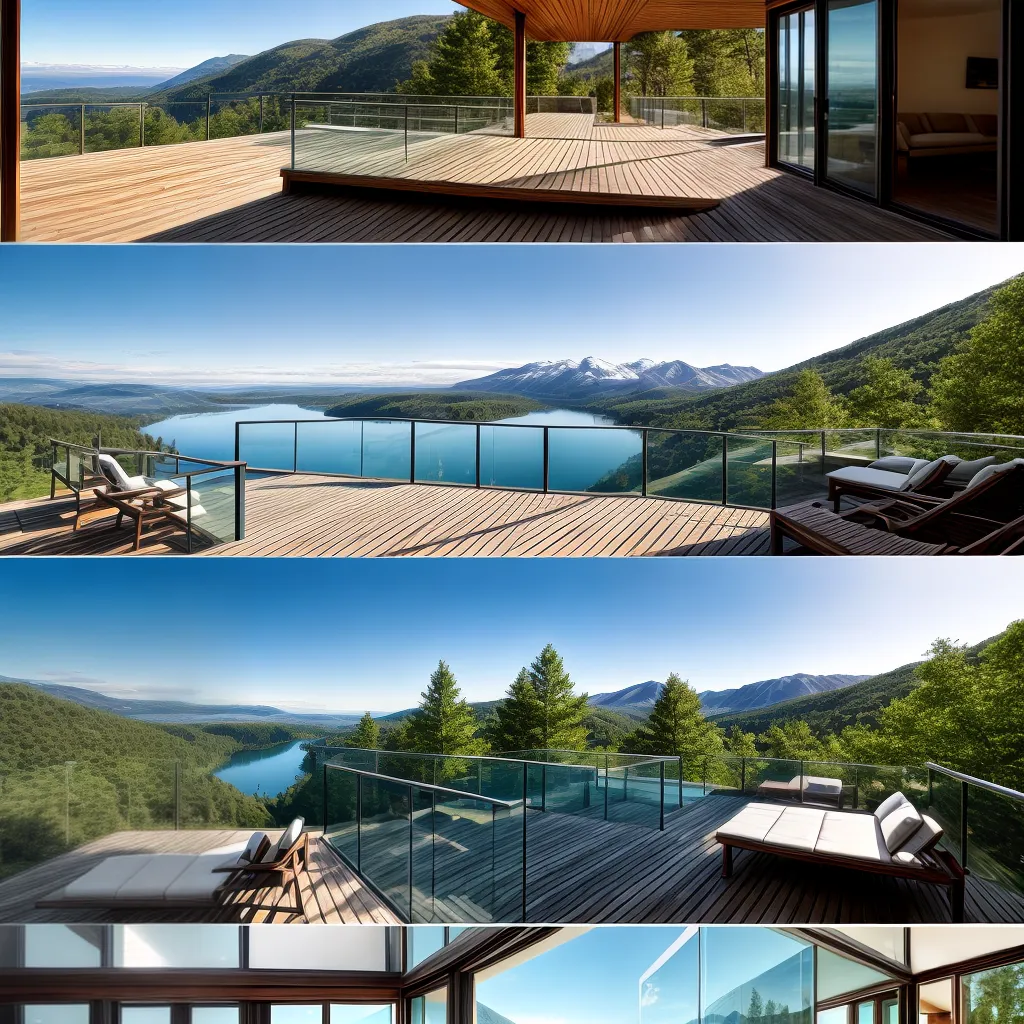 casa vidro montanhas lago panoramica