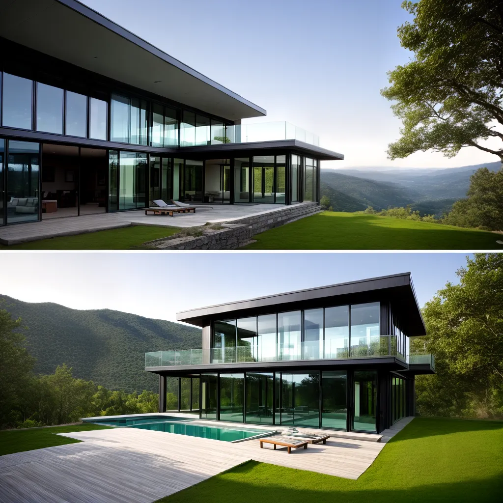 casa vidro montanhas terraco