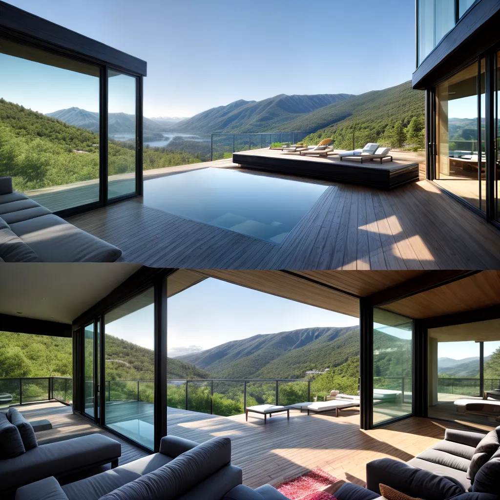 casa vidro montanhas lago vista