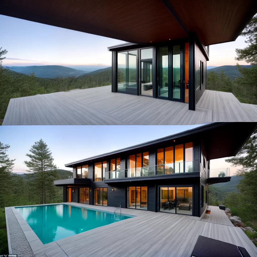 casa moderna vista panoramica natureza