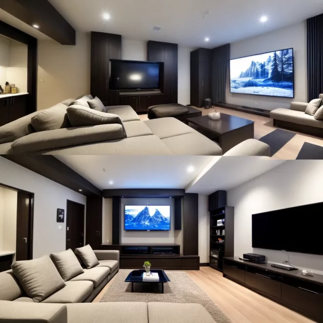 cinema em casa moderno tv reclinavel