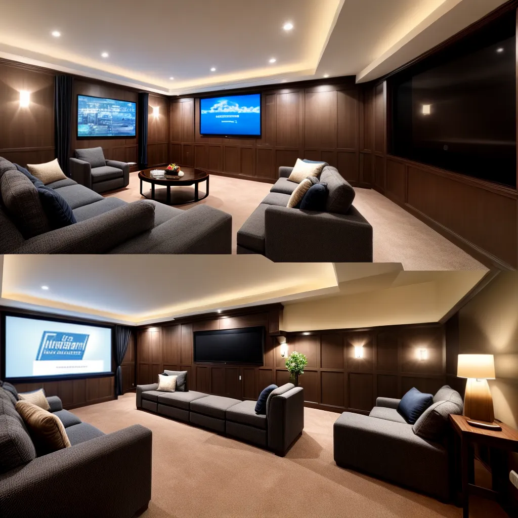 home cinema tv poltronas luzes led