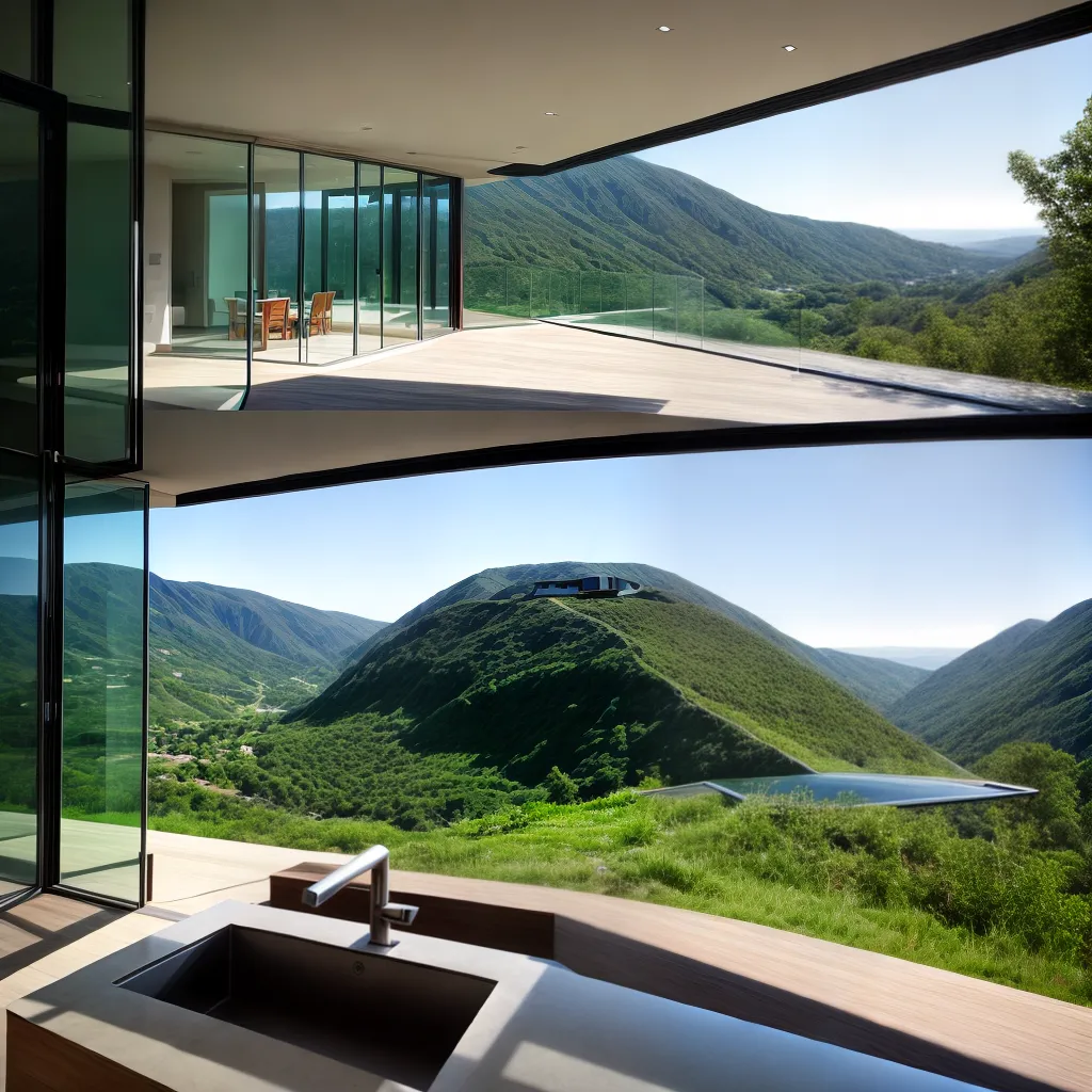 casa vidro colina vista natural
