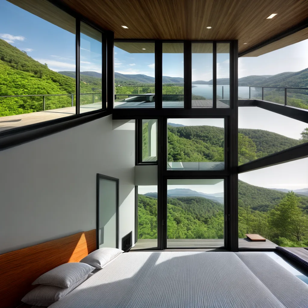 casa vidro montanhas lago panoramico