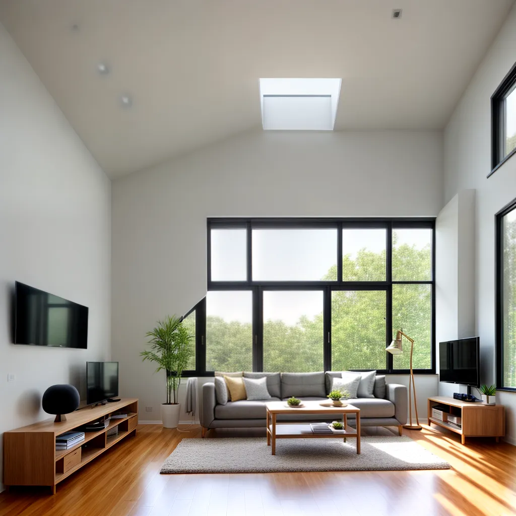 sala iluminada janelas minimalista