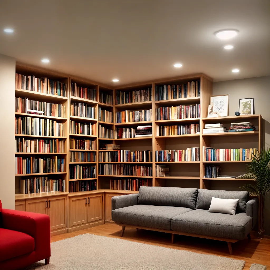 porao aconchegante iluminacao livros arte