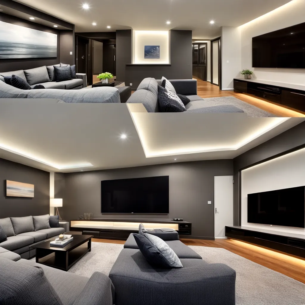 sala estar home theater moderno