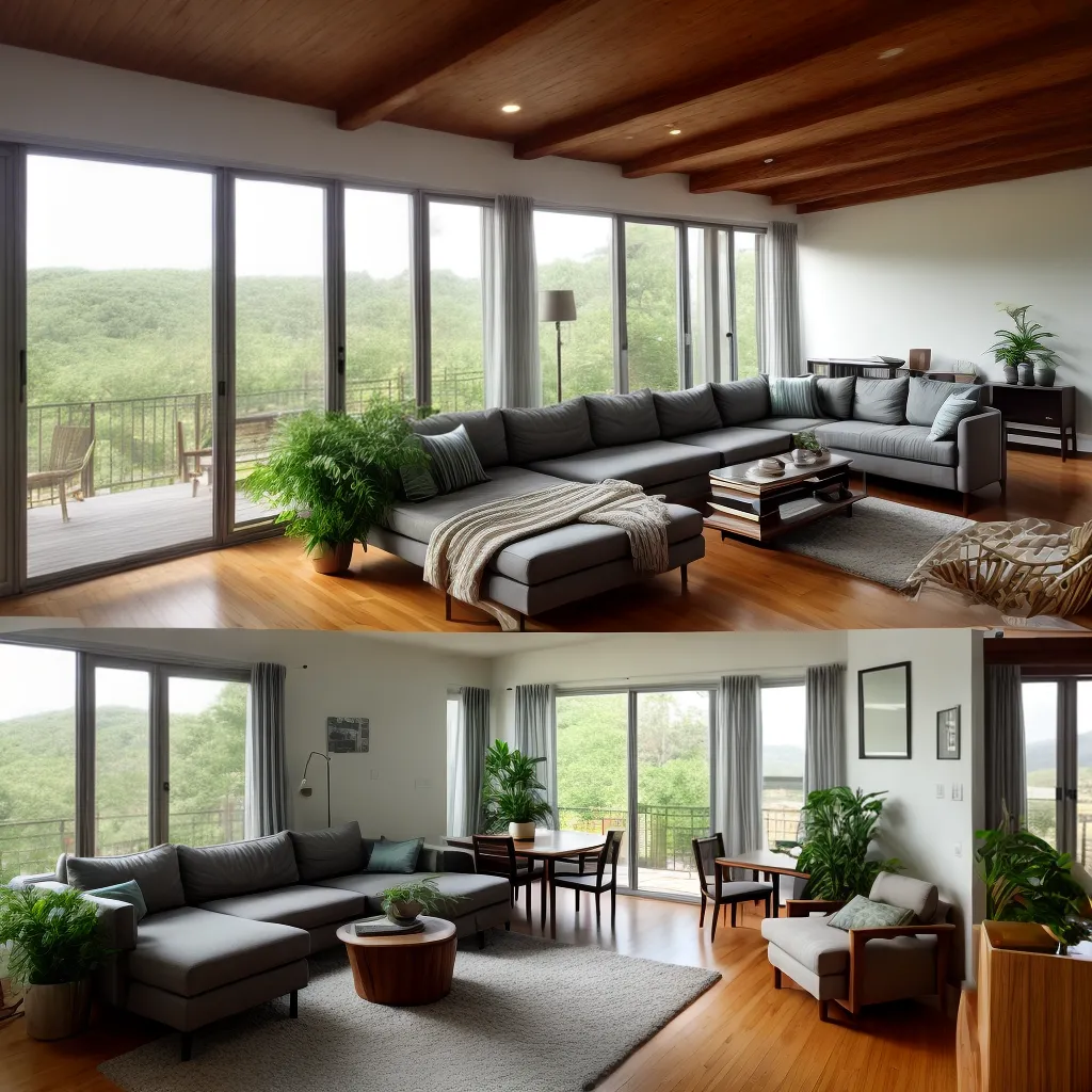 sala confortavel janelas natureza