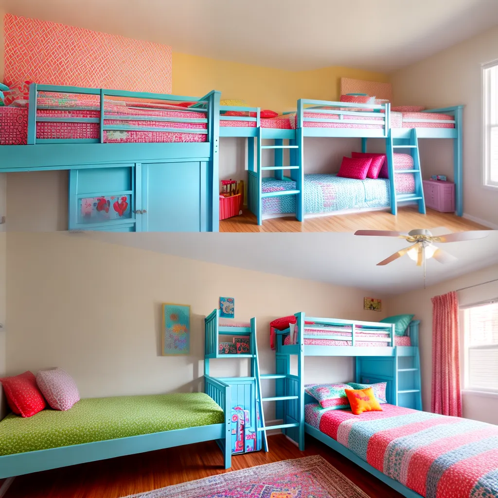 quarto colorido beliche personalizado 2