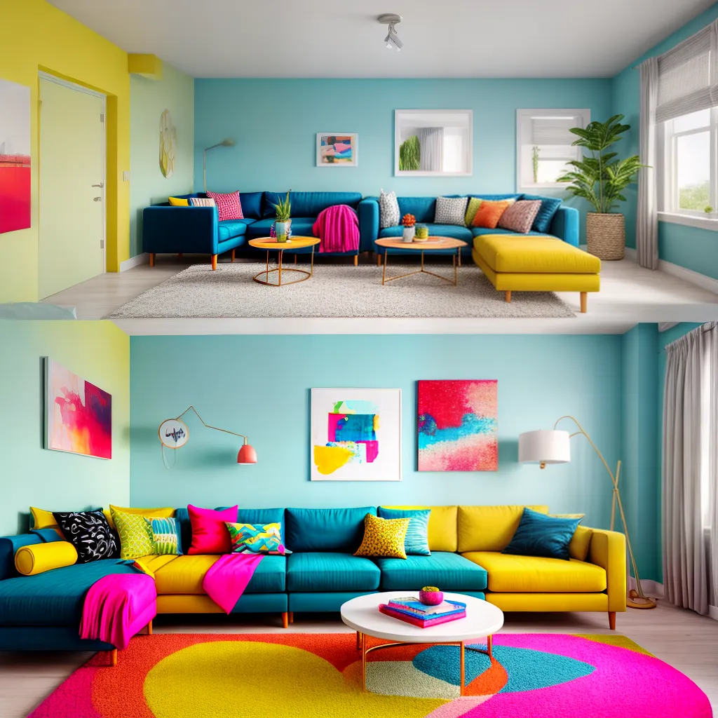sala colorida sofa azul cadeira amarela sala colorida sofa azul cadeira amarela