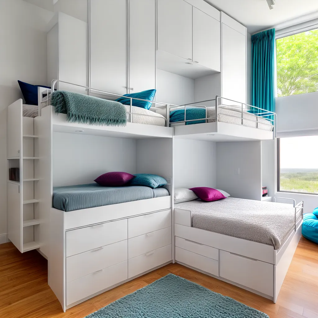 quarto moderno beliche armazenamento