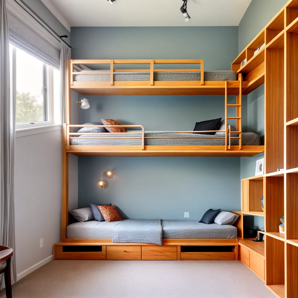 quarto inovador beliche madeira decorativo