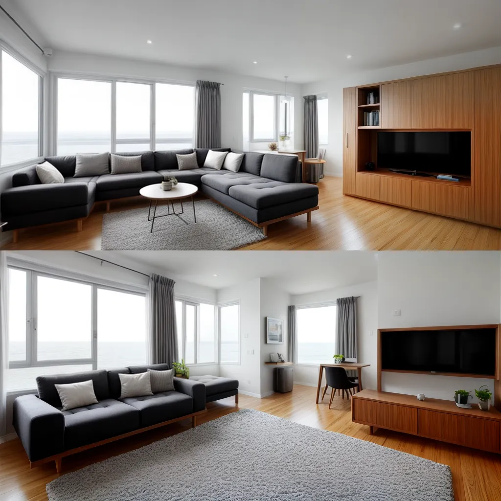 sala moderna sofa cama conversivel