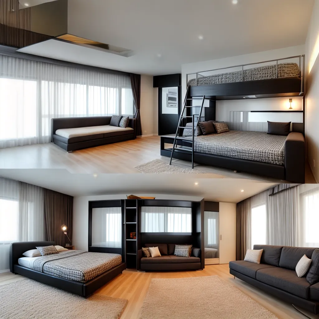 sala moderna sofa cama beliche