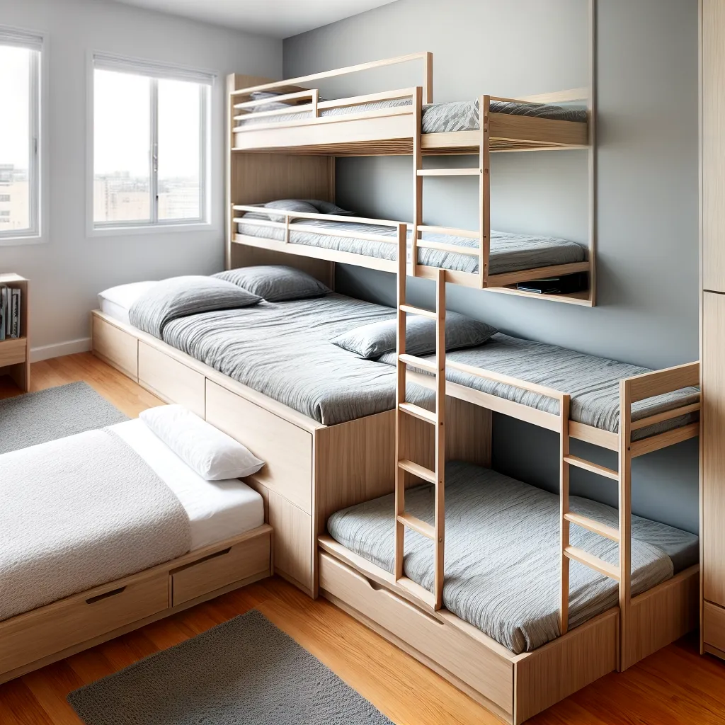 quarto acojedor beliche armazenamento