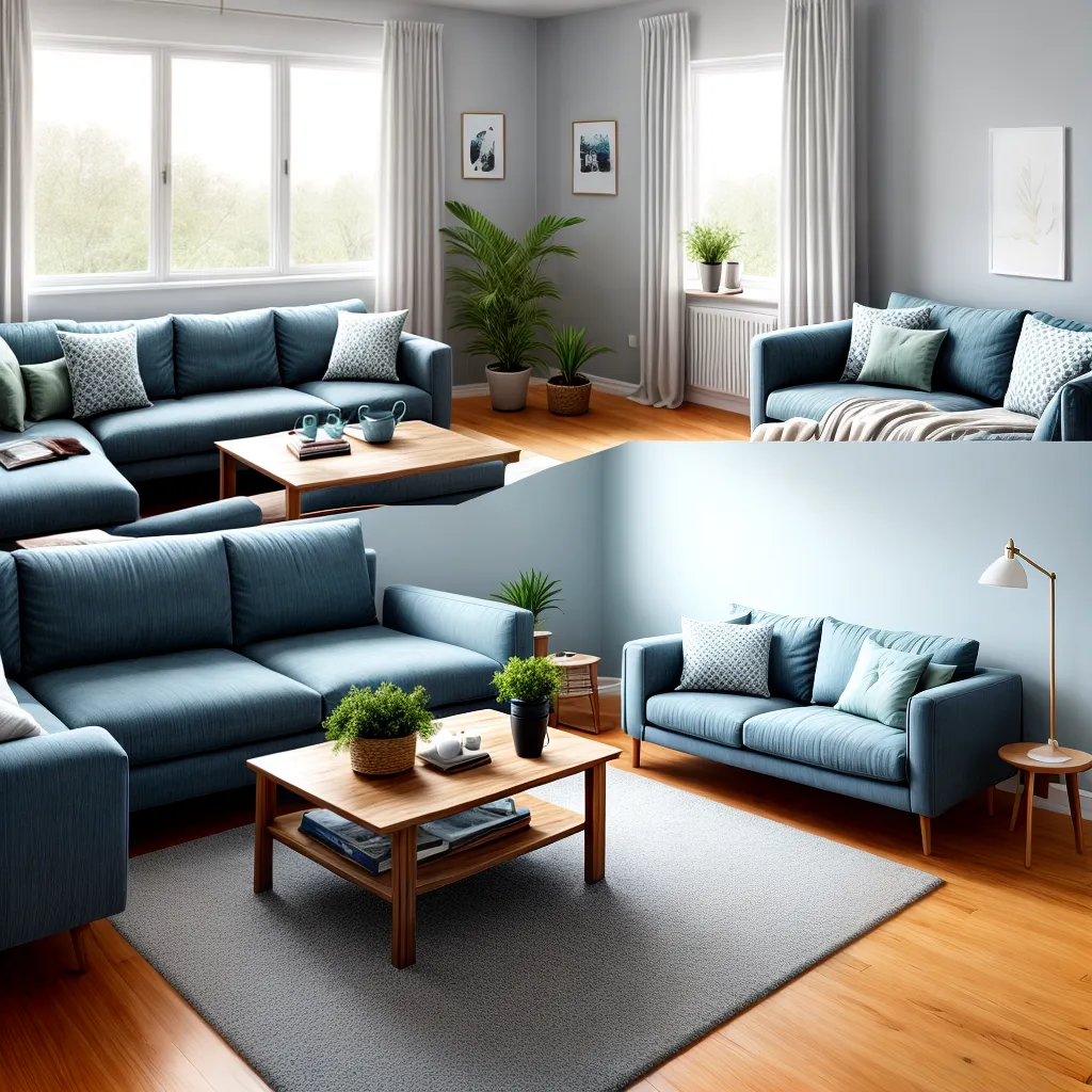 sala azul sofa cinza janela 1