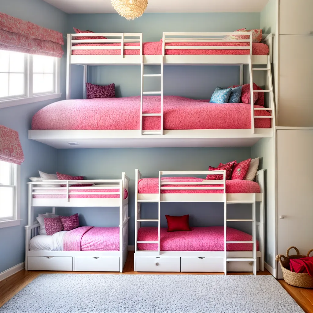 quarto beliche confortavel iluminado