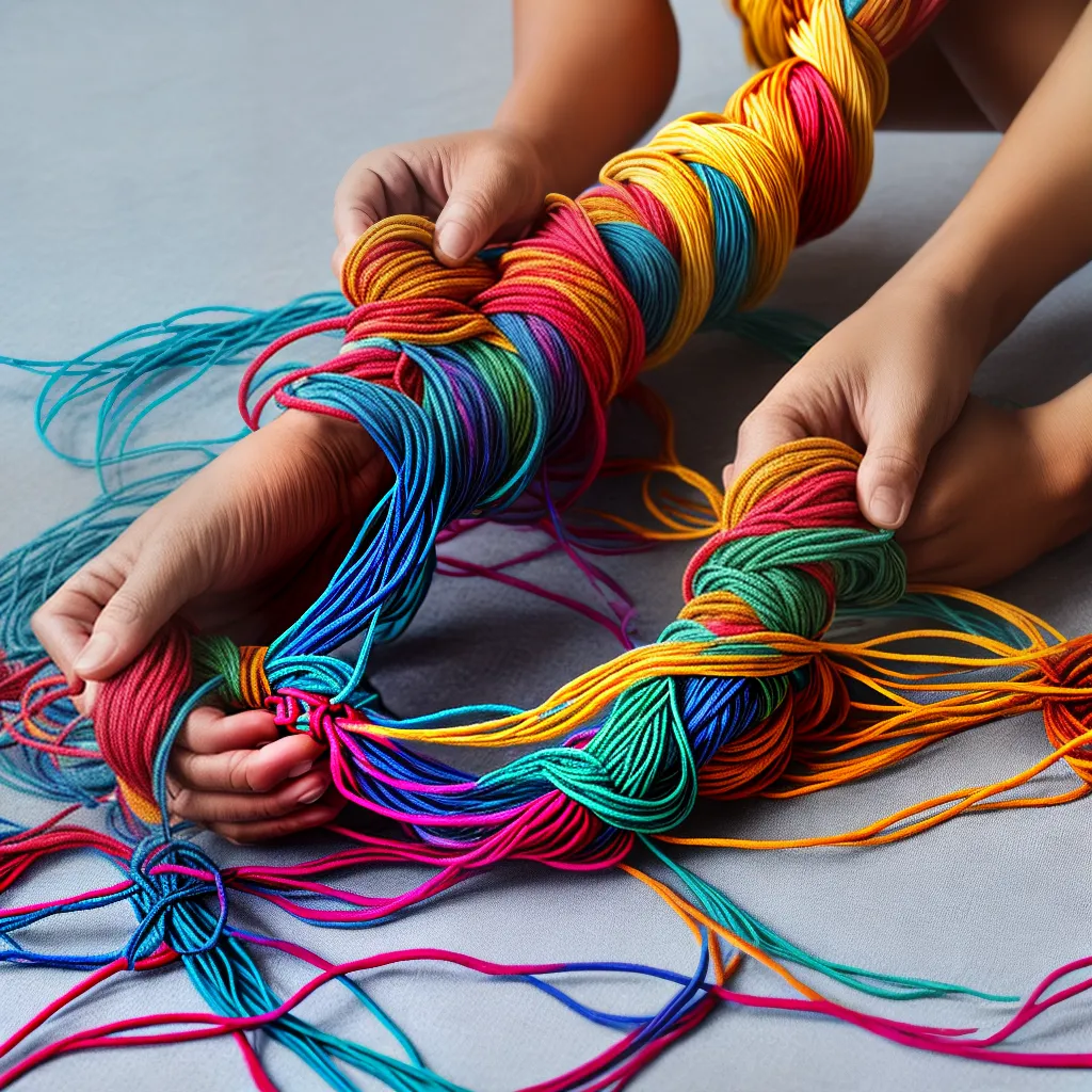 macrame artesanato maos nos coloridos